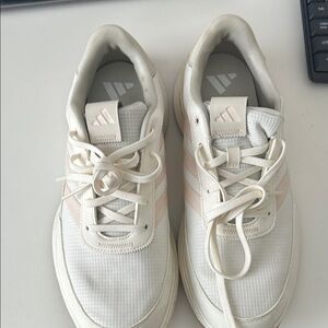 Adidas Women's Cream and Pink Golf Athletic Shoes